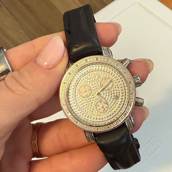 Stainless Steel Watch with Black Leather Strap - Picture 6 of 9